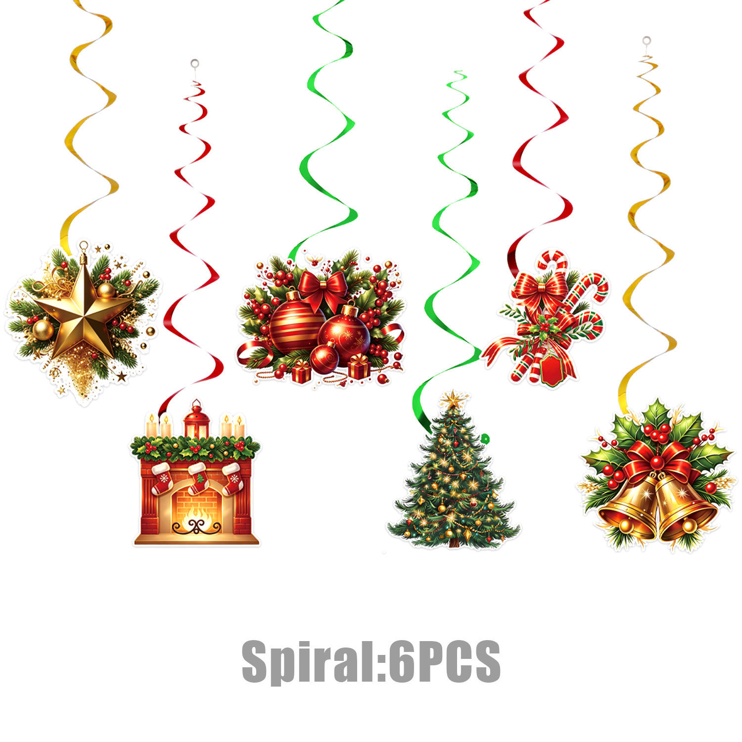 Christmas Holiday Ceiling Decoration Set Christmas Bunting Flag Paper Fan Flower Honeycomb Ball Spiral Pendant Full Set