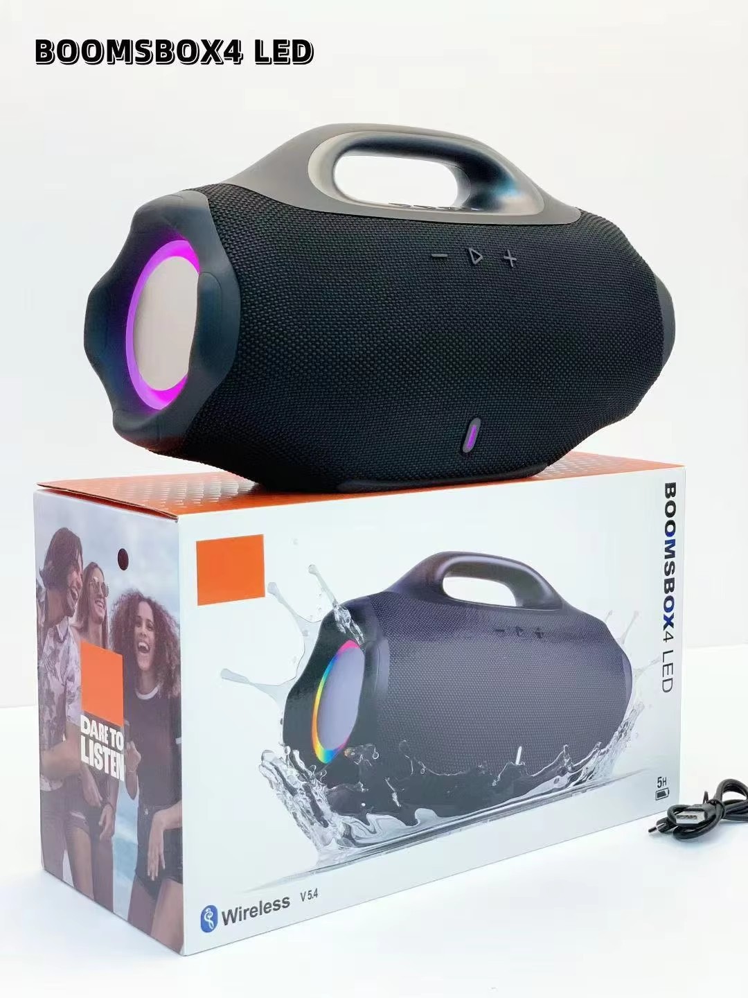 40W LED BOOMBOX4 Big War God 4 LED Light Wireless Bluetooth Speaker Outdoor Portable Customizable