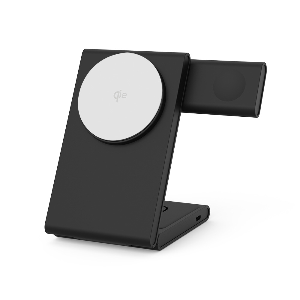 Qi2 certified magnetic wireless charger three-in-one foldable stand desktop wireless charger compatible with Apple Watch S10