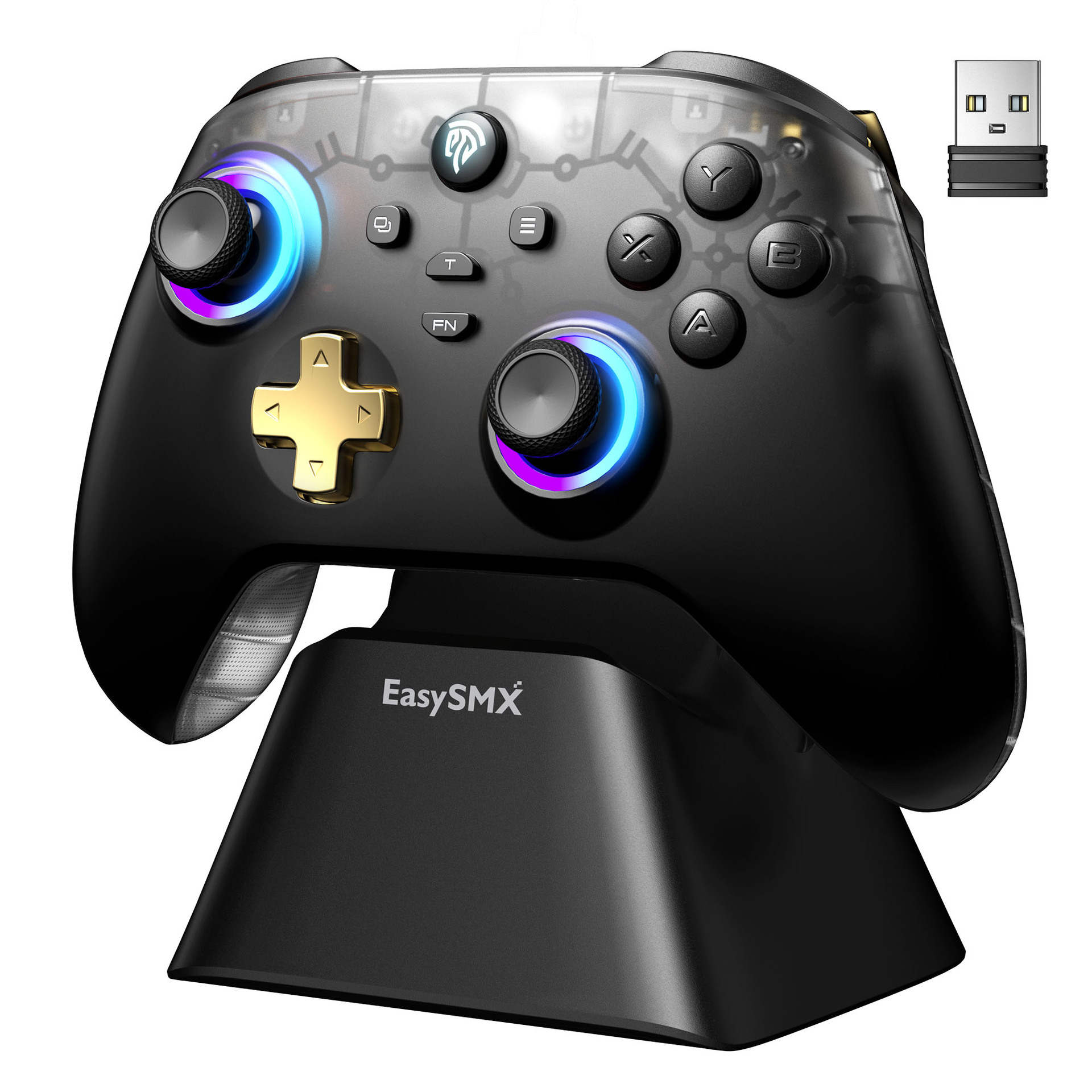 EasySMX D05 PC Multi-Mode Game Controller with Dock Receiver Support NS/Android/Steam/PC