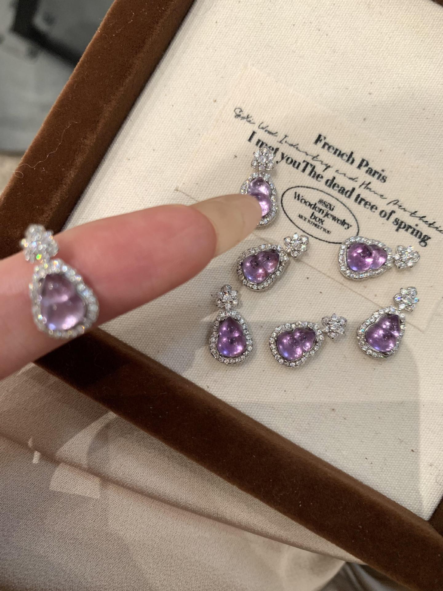 New Purple Qi Coming New Chinese Style Imitation High Ice Purple Dragon Crystal Gourd Necklace for Women Collarbone Chain