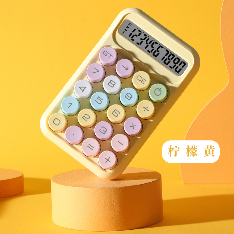 Dopamine transparent color round mechanical keyboard desktop calculator gradient color financial special computer