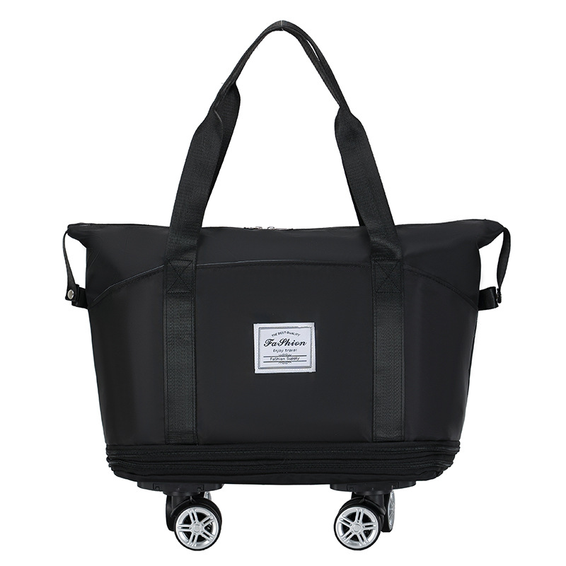 Travel bag with pulley universal wheel women large capacity foldable pull rod bag shopping storage luggage bag waterproof