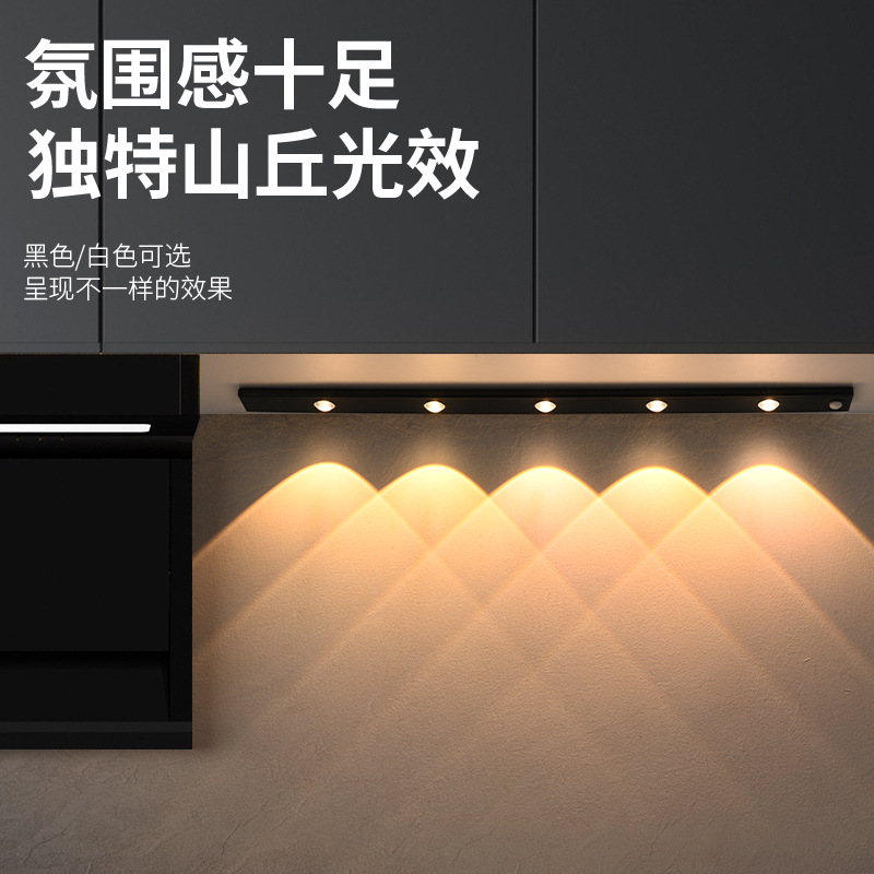 Smart LED Human Body Sensor Light Cat Eye Hill Light Strip Rechargeable Self-Adhesive Wardrobe Cabinet Light