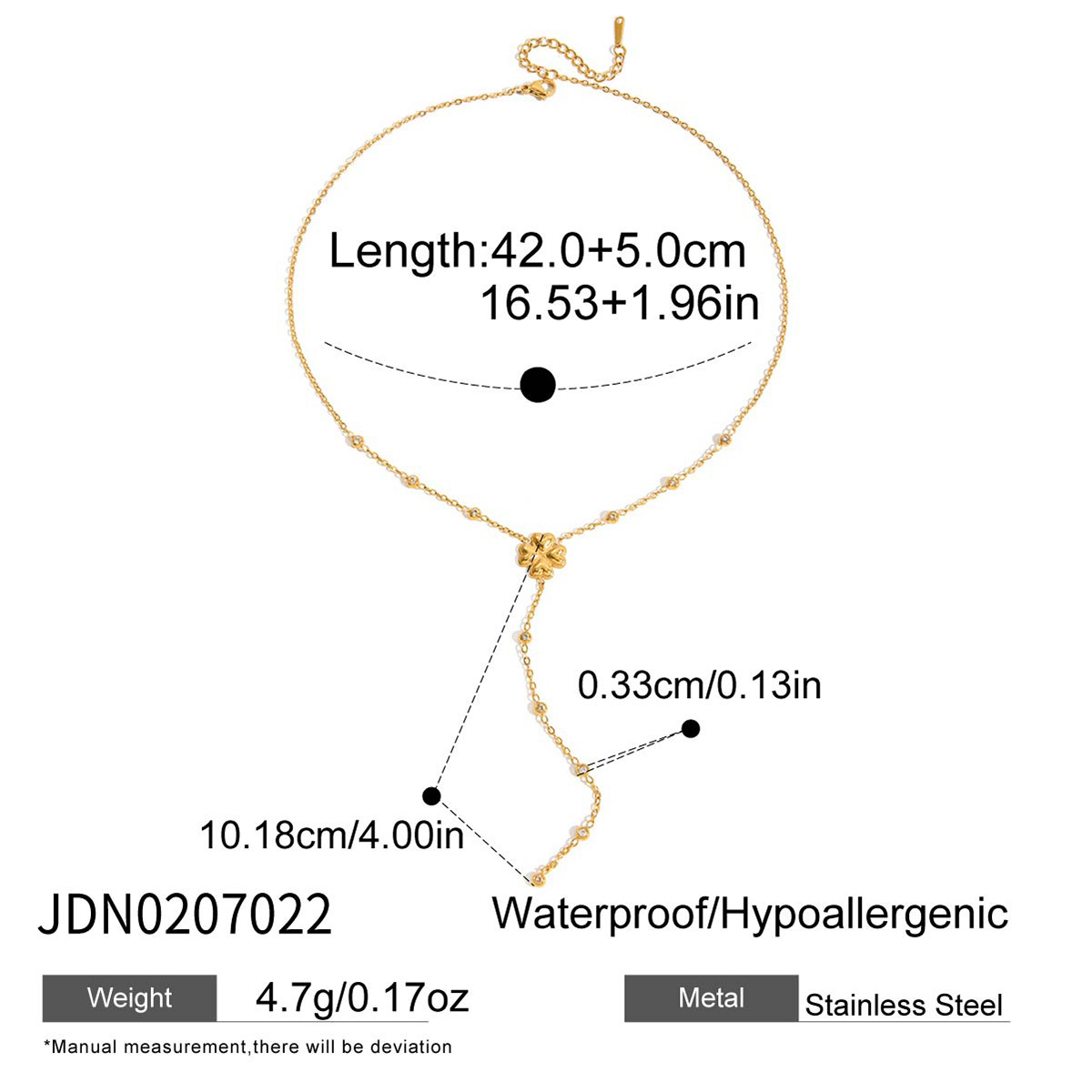 Jieding titanium steel zircon sweater necklace 18k gold women autumn winter y-chain stainless steel accessories