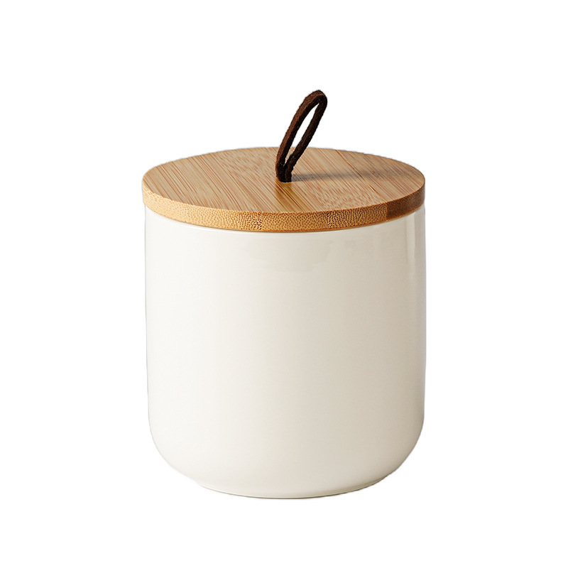Ceramic storage jar with airtight lid silicone ring water cup lid home food jar cup lid tea canister customizable logo