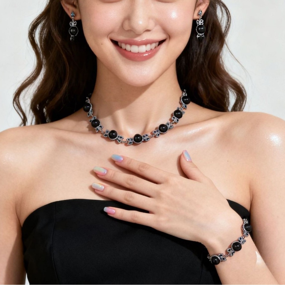 Niche Pearl Necklace Set Collarbone Chain Bride Accessories Jewelry Bracelet