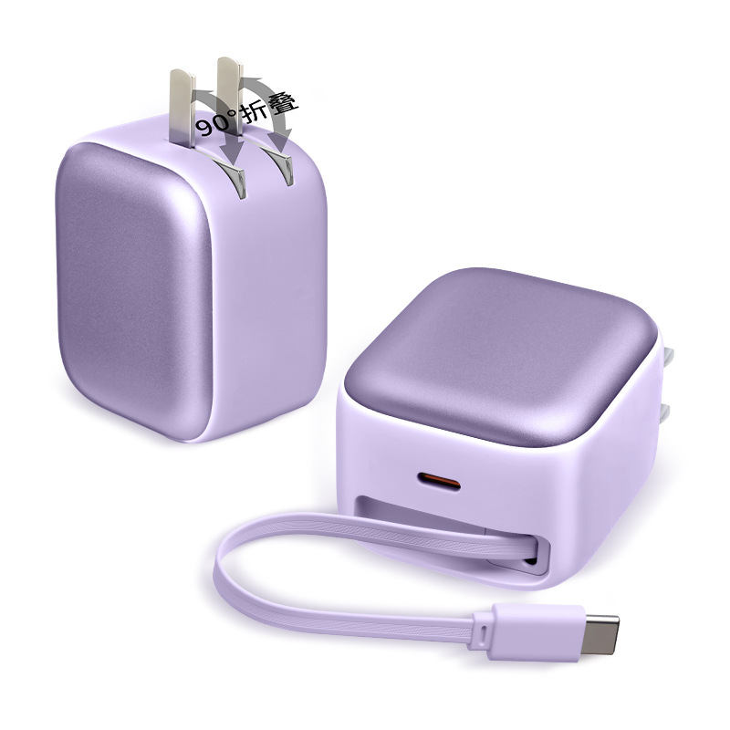 Retractable Cable PD67W GaN Charging Head Type-C Phone Tablet Laptop Fast Charger