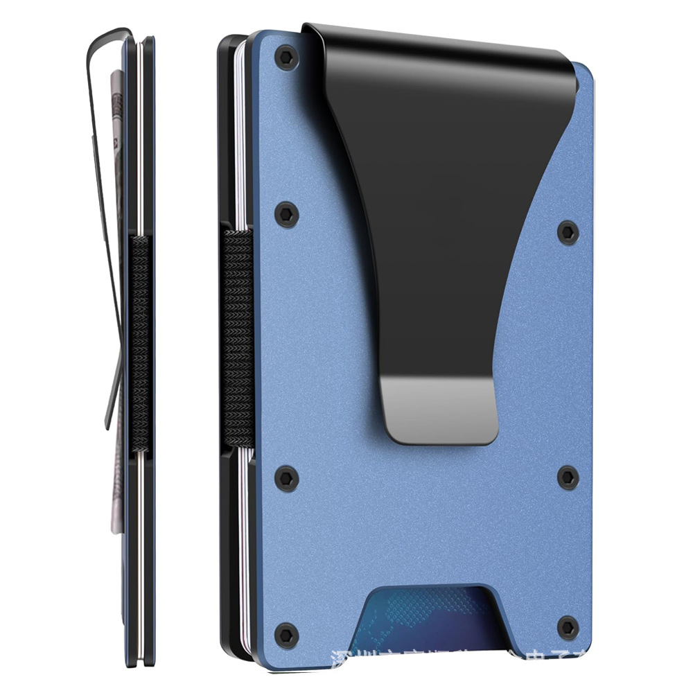 New Aluminum Alloy Metal Card Holder Carbon Fiber Wallet Money Clip RFID Metal Card Clip Blocking Technology