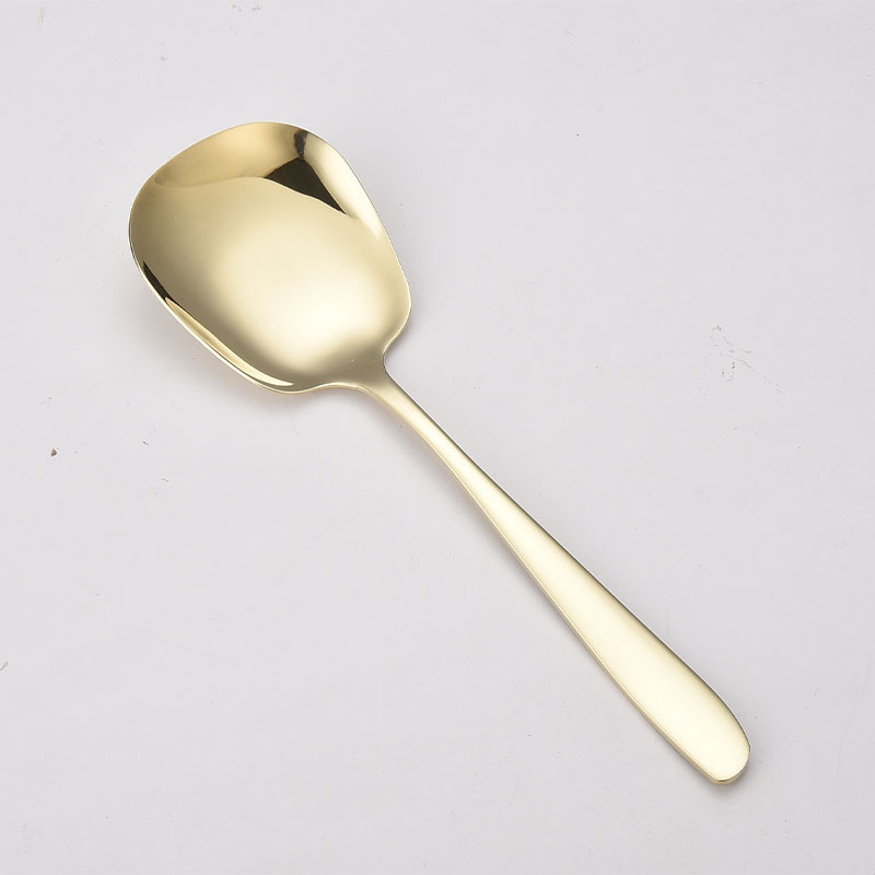 304 Stainless Steel Large Rice Spoon Public Spoon Home Long-Handle Serving Spoon Soup Spoon Strainer Spoon Small Frying Spoon Hotel Serving Spoon