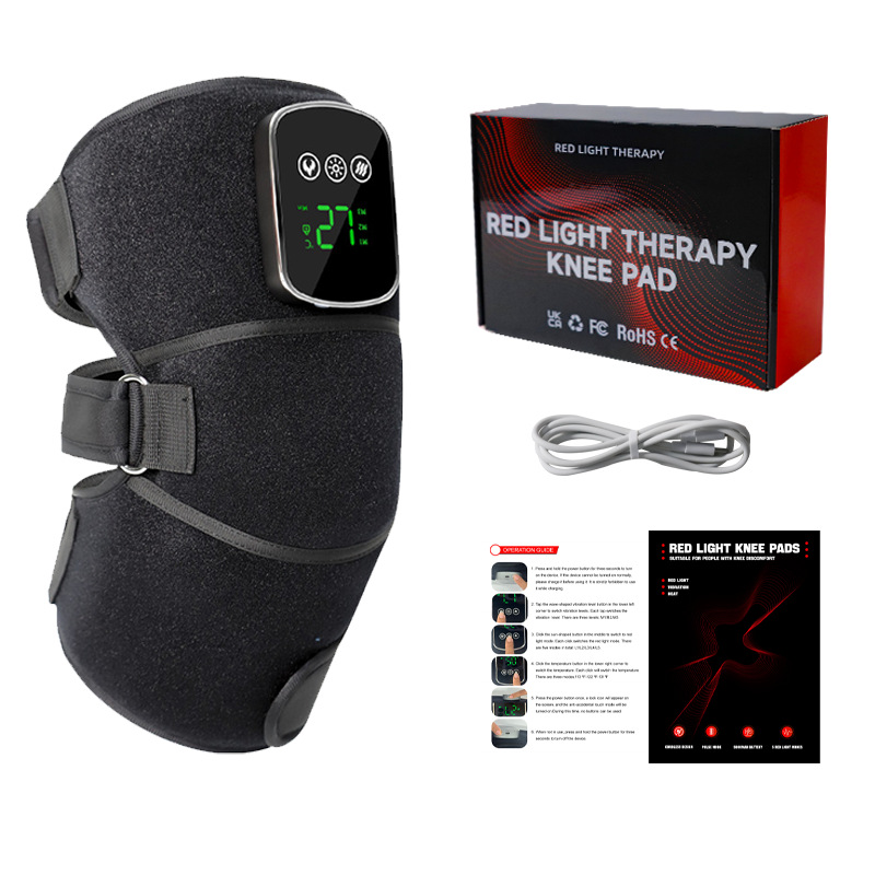Private Mold True Red Light Therapy Heating Knee Pad 44 660nm 850nm Infrared Lamp Beads Heat Compress Massage Knee Pad