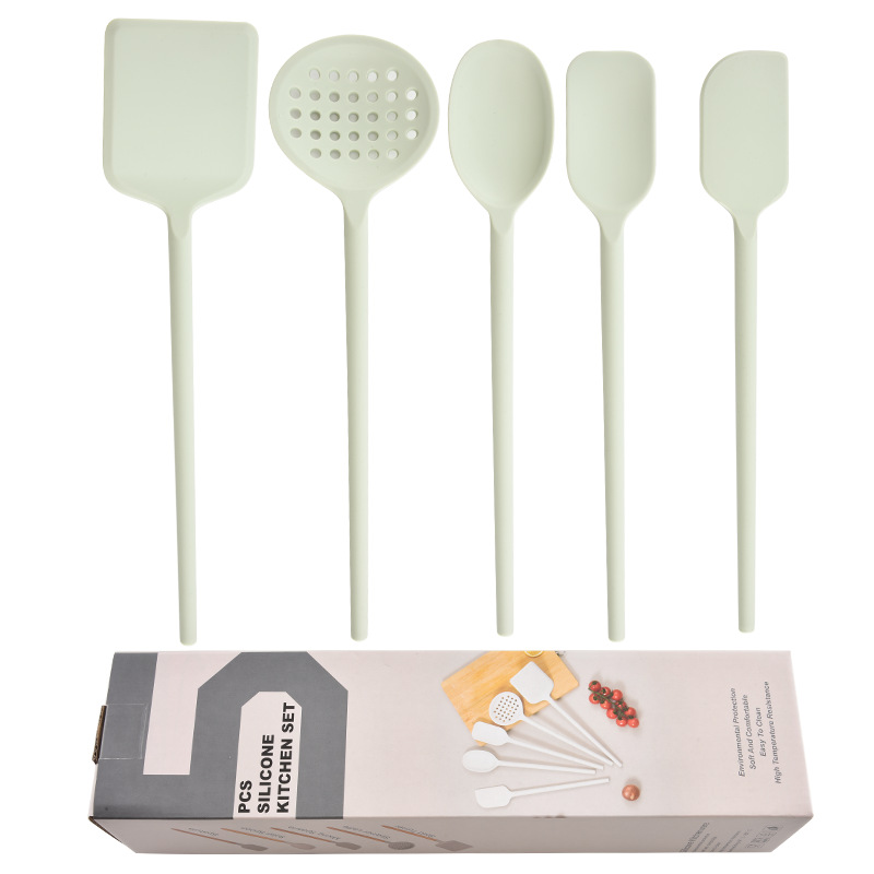 New kitchen silicone cookware set frying spatula soup spoon kitchen cooking spatula spoon 5-piece set