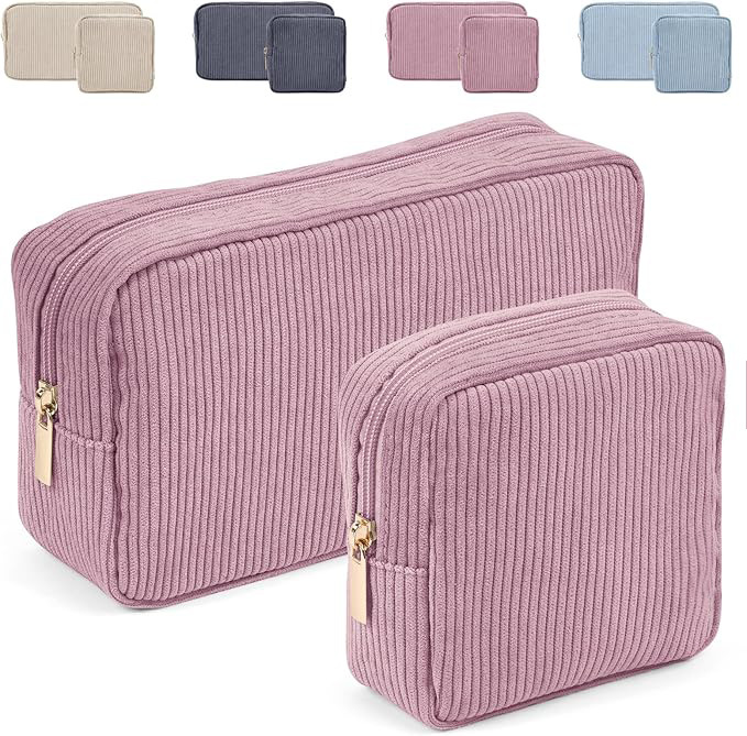 Corduroy Cosmetic Bag Two-Piece Set Large Capacity 2024 Handheld Toiletry Bag Corduroy Multifunctional Small Square Bag for Women