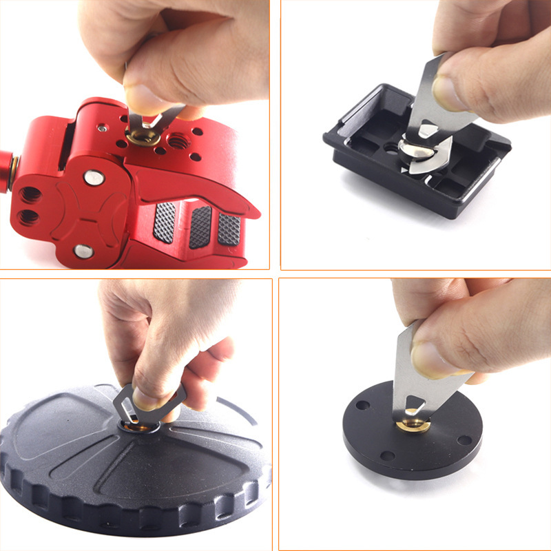 Portable wrench multifunctional universal quick release 1/4 camera coin 3/8 quick one-word slot screw removal wrench