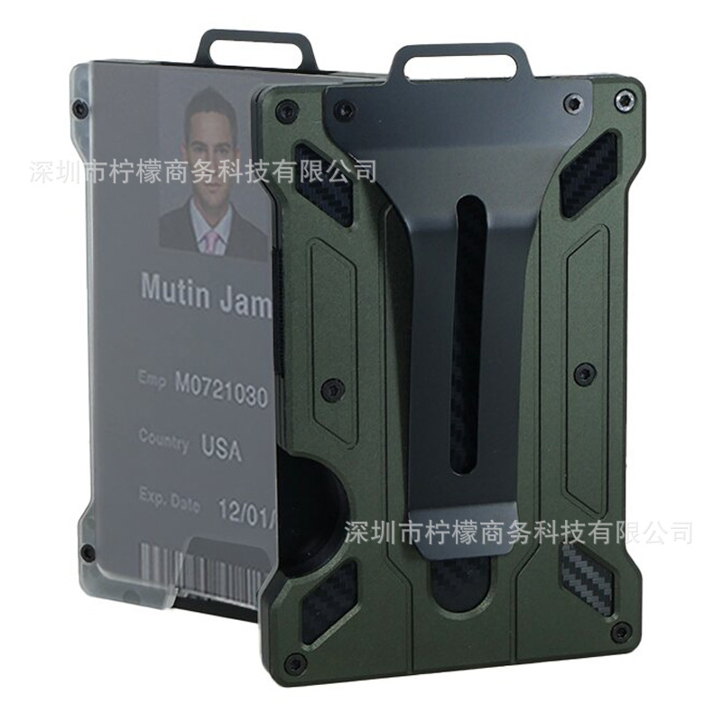 New Aluminum Alloy Card Holder Transparent Badge RFID Metal Wallet Work ID Card Clip Business Card Holder