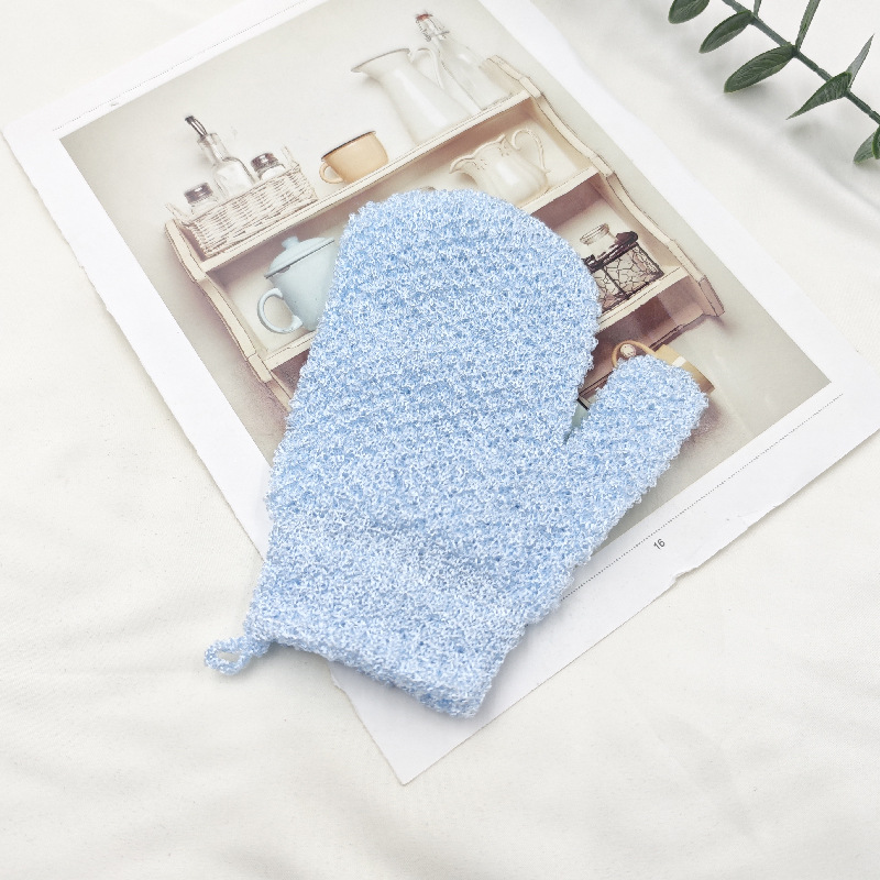 Thickened Bath Gloves Five-Finger Exfoliating Scrub Mitt for Back Scrubbing