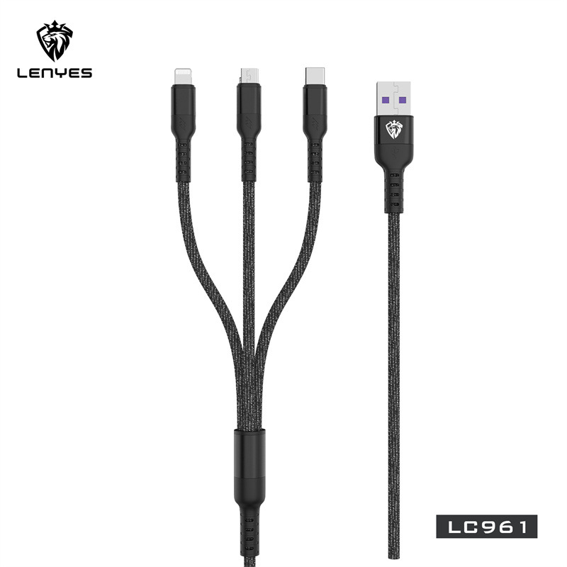 Cold Lion TPE Data Cable Applicable TC Apple Android Phone USB Fast Charging Cable One-to-Four Power