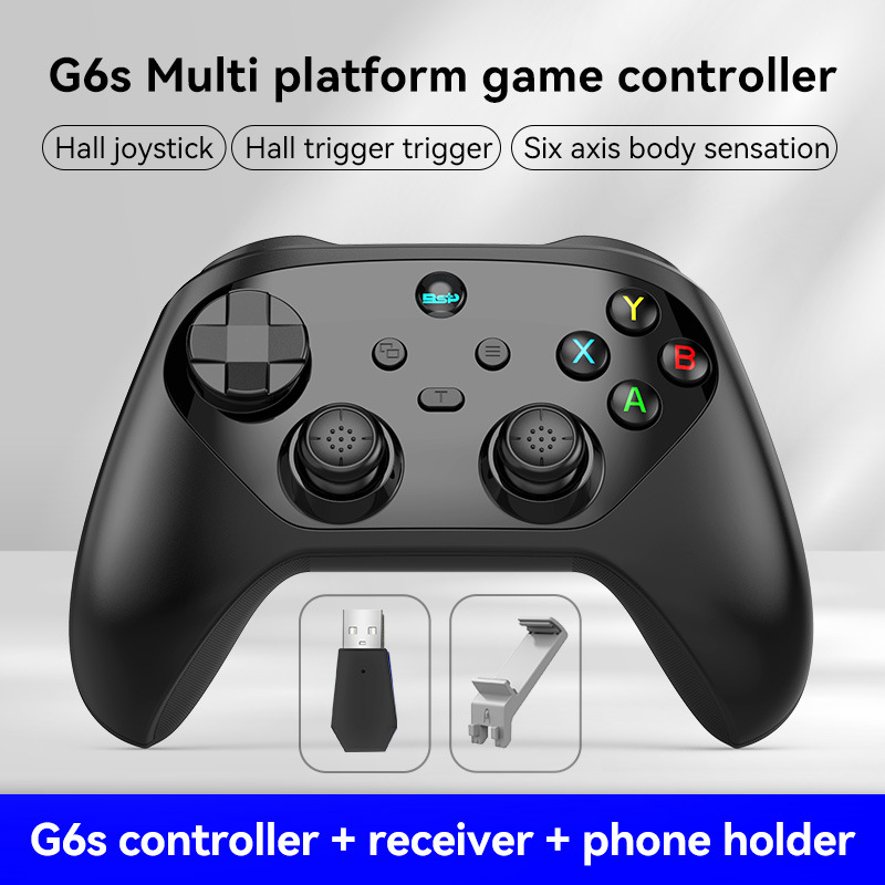 G6S Wireless Bluetooth Game Controller Dual Hall Six-Axis Auto Fire Macro Back Buttons Switch Android iOS Computer Controller
