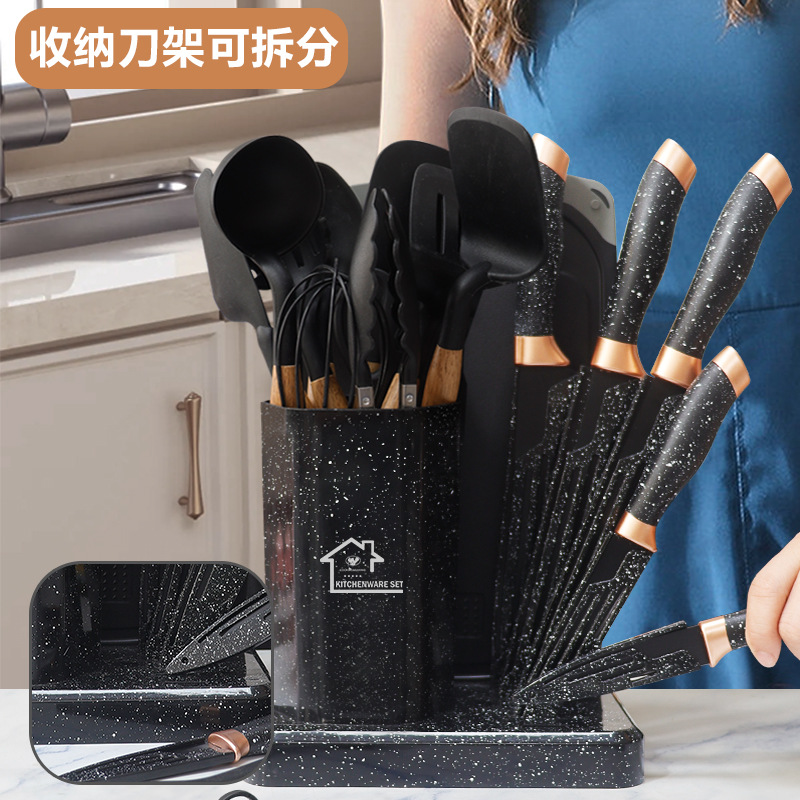 Silicone Kitchenware Spatula and Soup Spoon 19-Piece Set Non-Stick Silicone Spatula Food Grade Silicone Kitchenware Knife Set