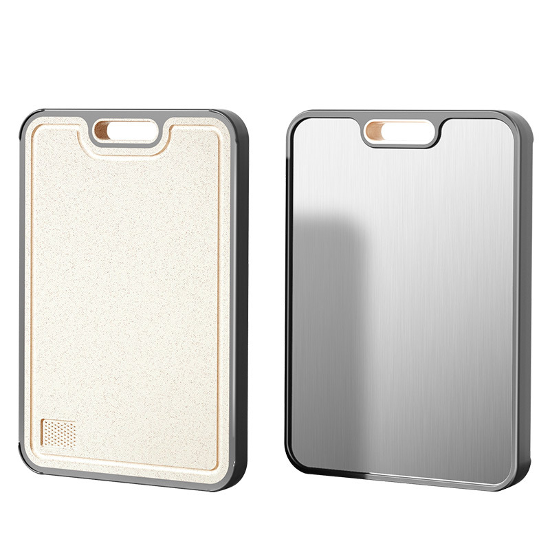 Anti-mold double-sided pure titanium cutting board double-sided stainless steel cutting board antibacterial household panel wheat straw sticky board