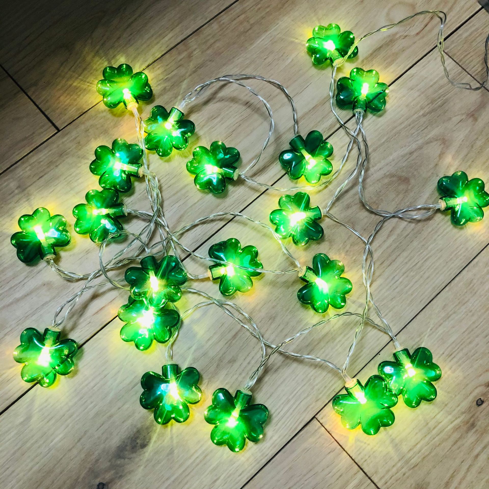 St. Patrick's Day LED Shamrock Light String Irish Festival Theme Party Decoration Photo Prop Four-leaf Clover