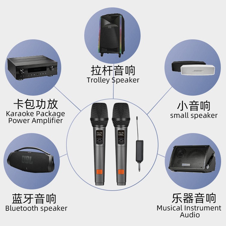 Strong Sound Battery Life Home Portable Handheld Microphone Wireless Wired Dual Use Microphone