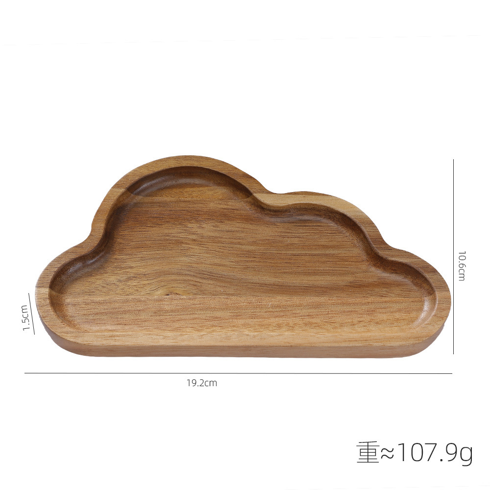 Acacia Wood Rectangular Tray Solid Wood Heat-Resistant Oval Bread Board Serving Platter for Home
