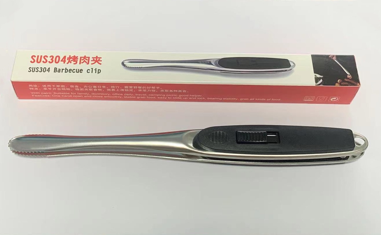 304 stainless steel food tongs, household multifunctional camping barbecue tongs, steak tongs, bread tongs, food tongs