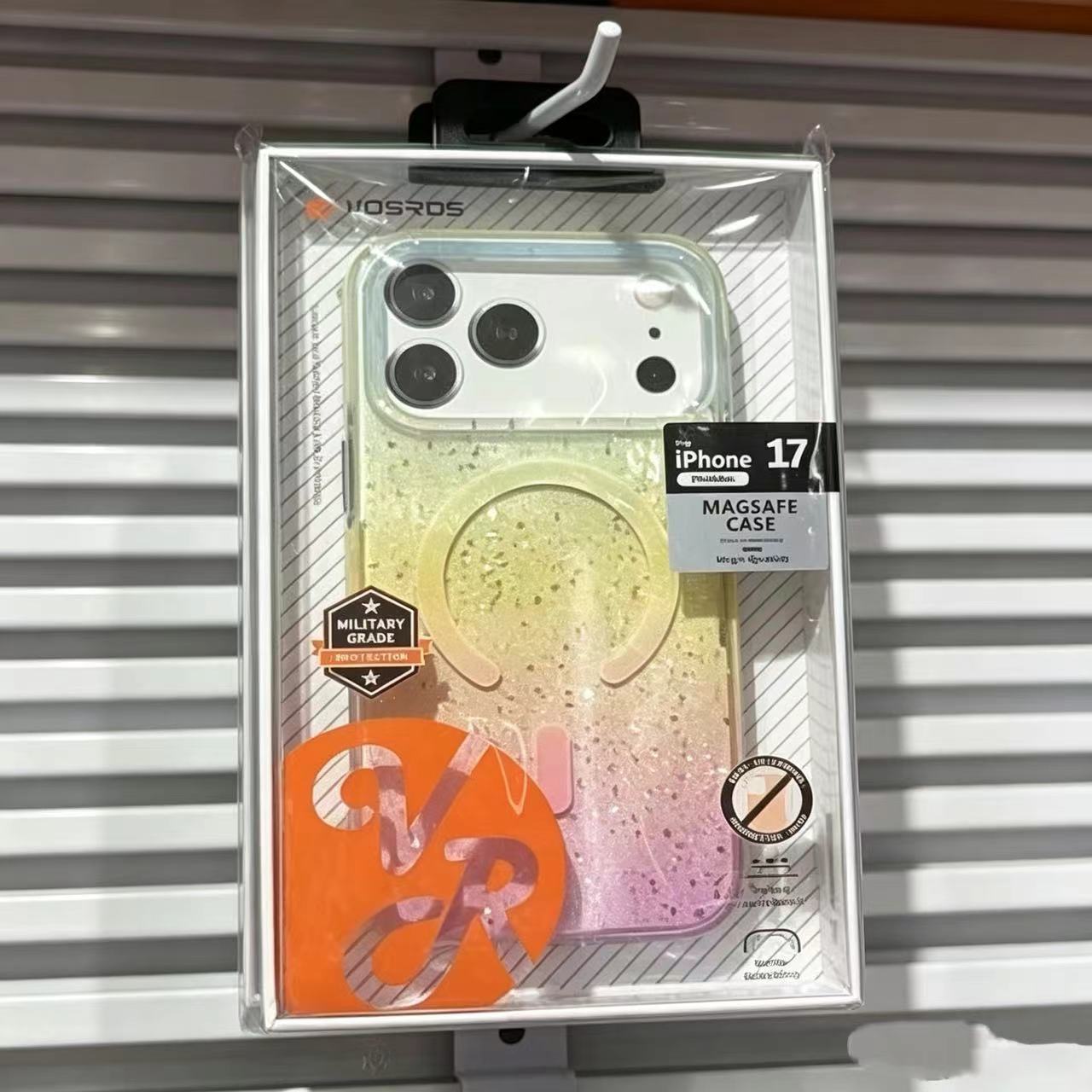 For iPhone 17 Pro Max Gradient Glitter Phone Case Apple 17 Bumper Frame Border Magnetic Epoxy Case Factory