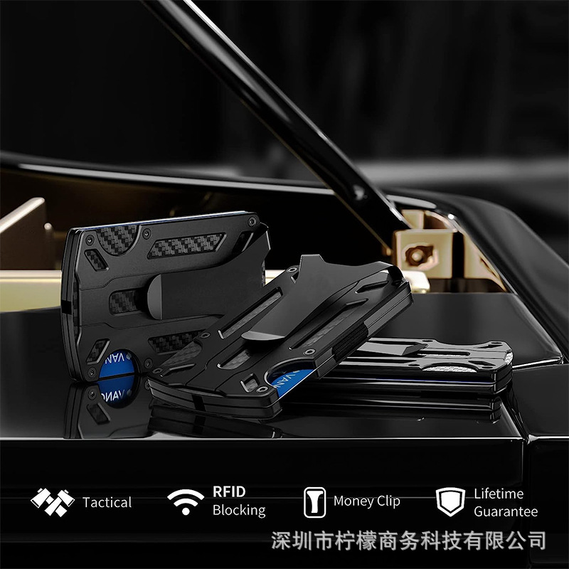 New Aluminum Alloy Card Holder RFID Anti-theft Card Clip Metal Air Tag Ultra-thin Men's Wallet