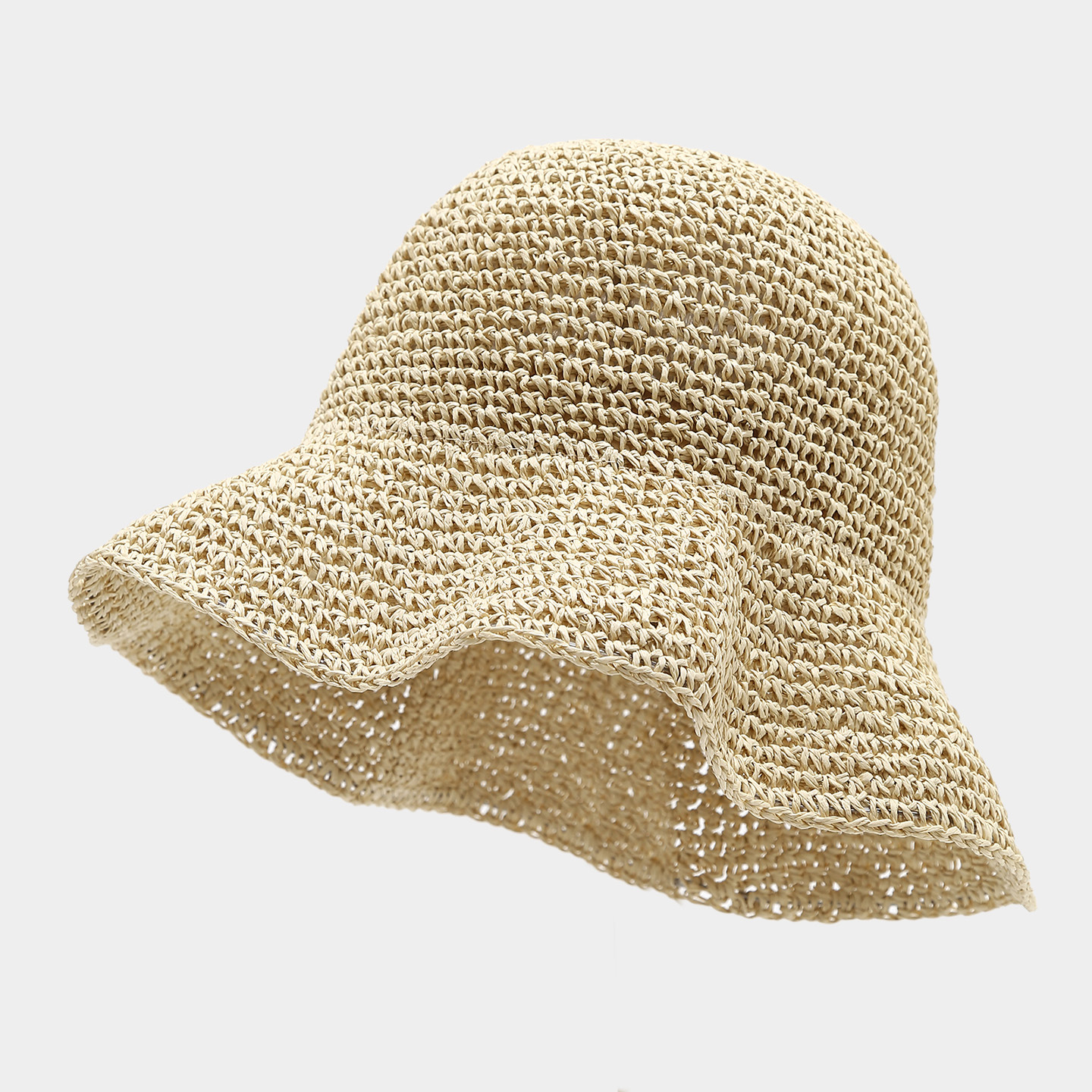 Crochet Straw Hat, Summer Hollow Sun Hat, Breathable and Non-Stuffy, Vacation Style Wide Brim Woven Straw Hat for Women, Beach Hat