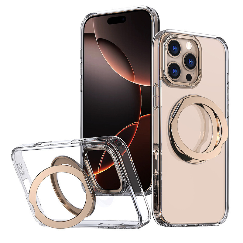 For Apple 17romax Phone Case Magnetic Rotating 360 Stand iPhone16/15/14/13 Protective Case