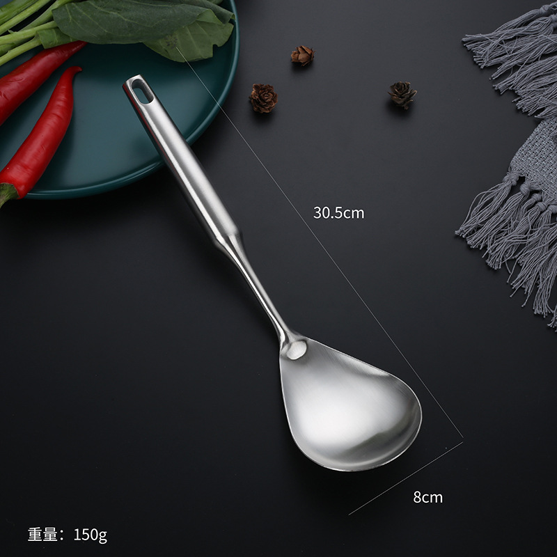 304 stainless steel kitchen utensil set heat-insulated handle full steel spatula soup spoon frying spatula slotted spoon kitchen custom LOGO