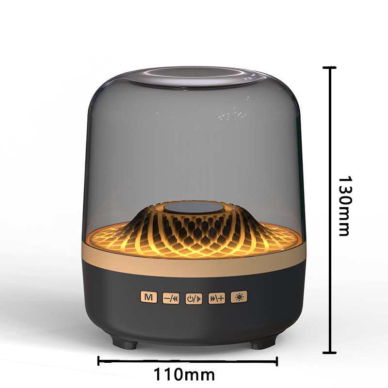 Black Gold RGB Light Portable Dual Battery Bluetooth Speaker Crystal Audio Shinco