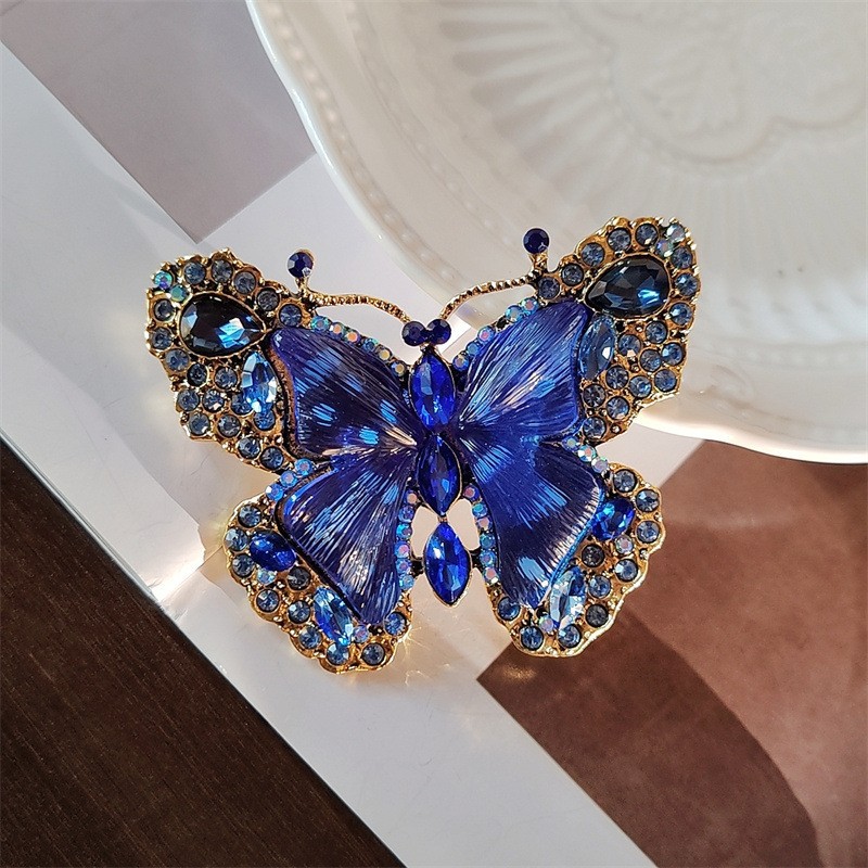 Vintage Winter Colorful Butterfly Brooch Women's Accessory Pin
