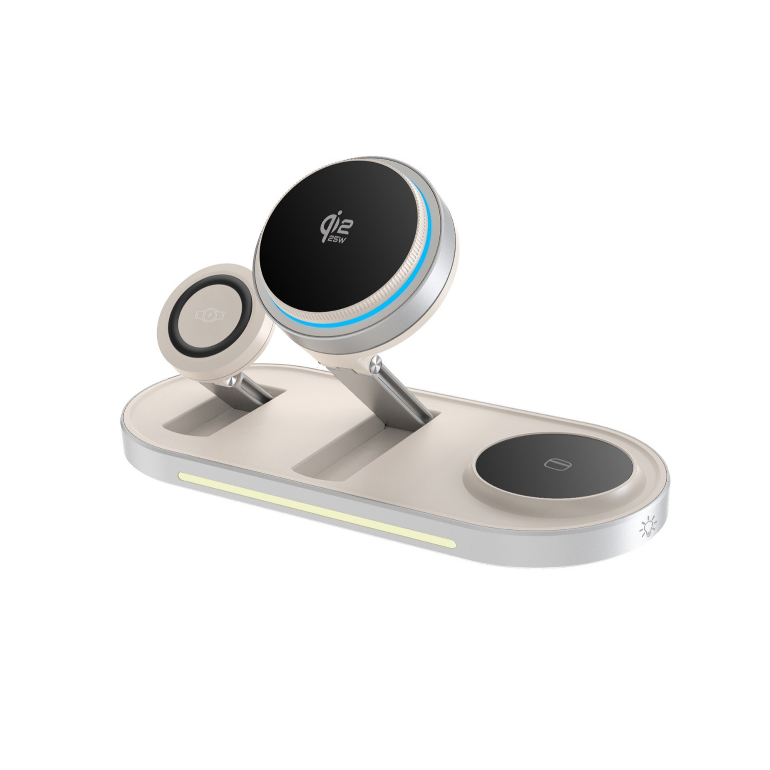 Semiconductor Qi2.2 certified three-in-one wireless charger for Apple devices multi-function