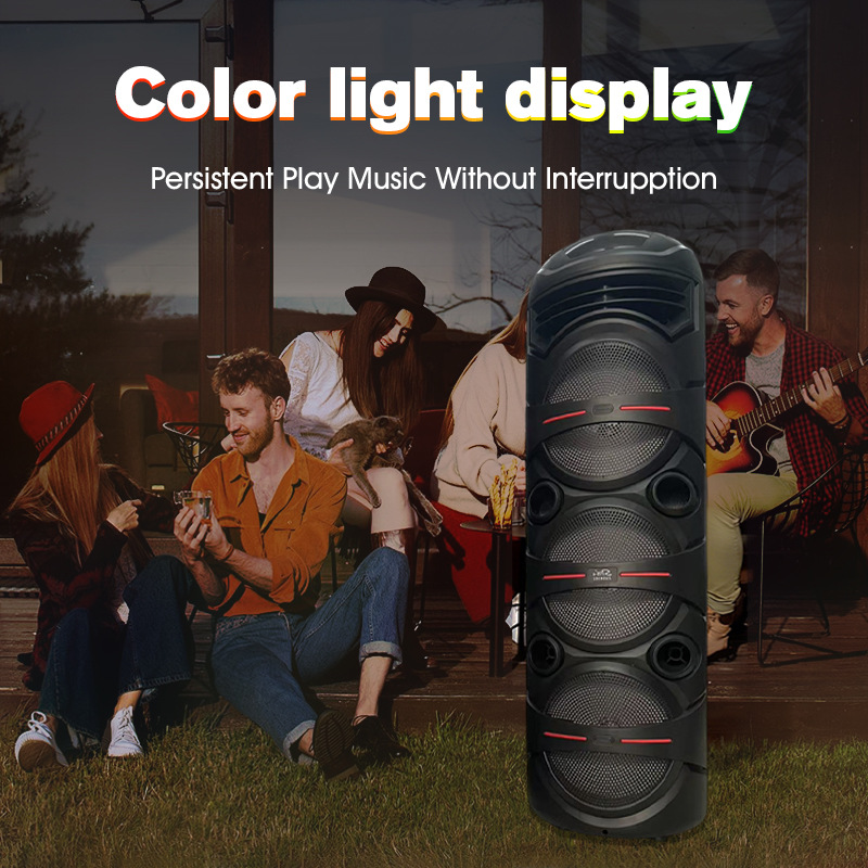 Dedicated Full English 8-inch Heavy Bass Speaker Outdoor Square Dance K Song Wireless Microphone Bluetooth Speaker