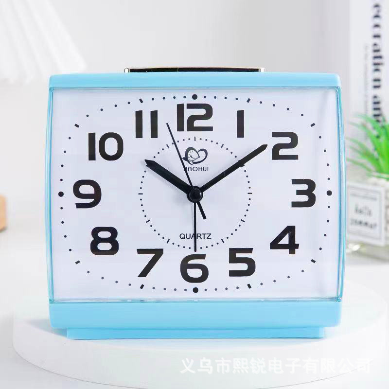 Square Large Alarm Clock with Light Night Glow High-Quality Silent Movement Unbreakable Acrylic Mirror Desktop Clock
