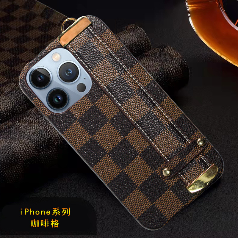 Applicable iPhone 13 phone case leather Apple 13 Pro Max wrist strap wrist protective case XR