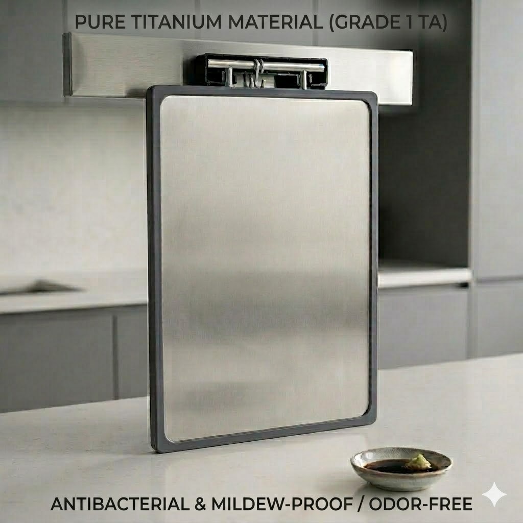 Household double-sided anti-slip anti-mold cutting board kitchen fruit cutting thickened portable antibacterial lip double-sided pure titanium cutting board