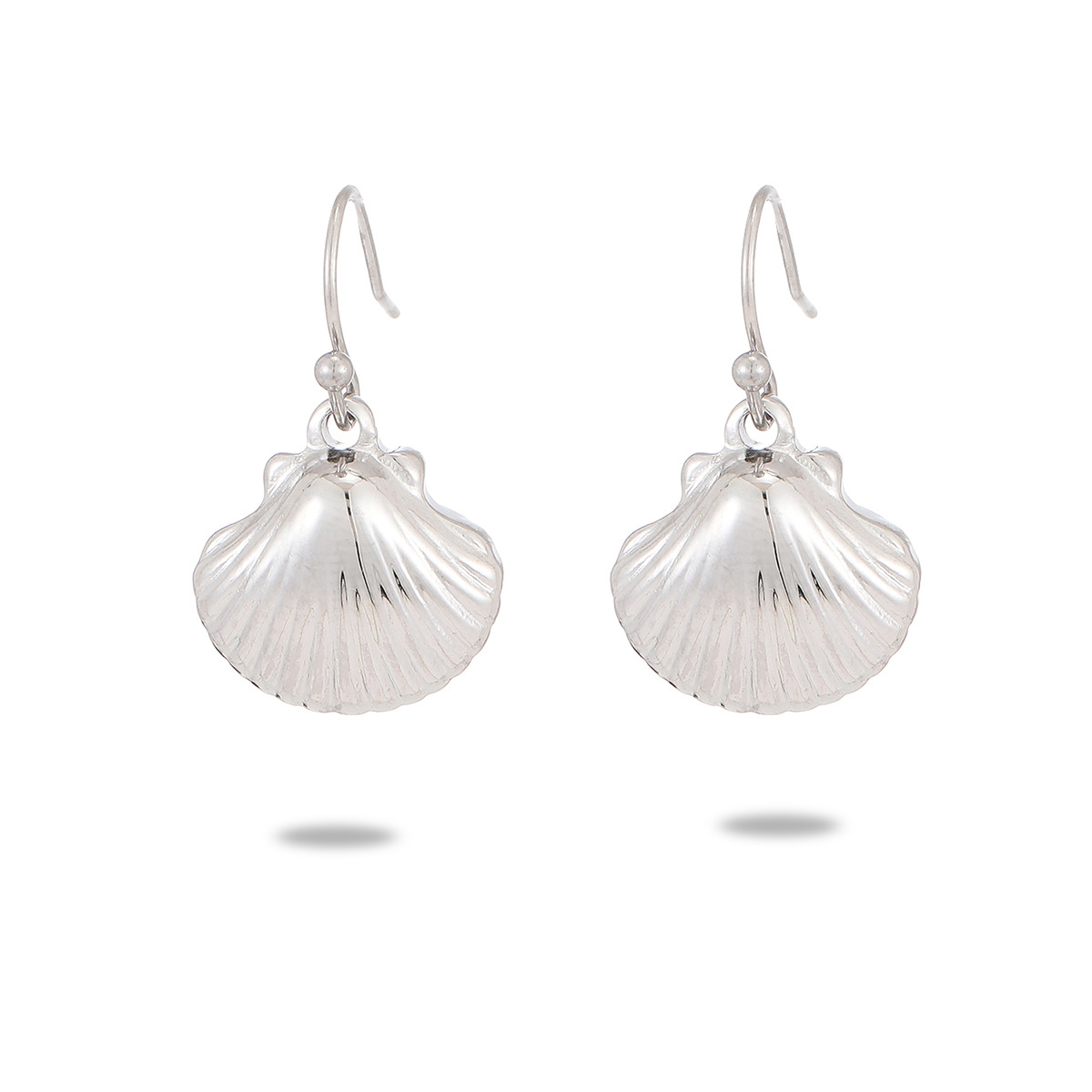 New Ocean Shell Pearl Titanium Steel Necklace Set for Women Stainless Steel Pendant