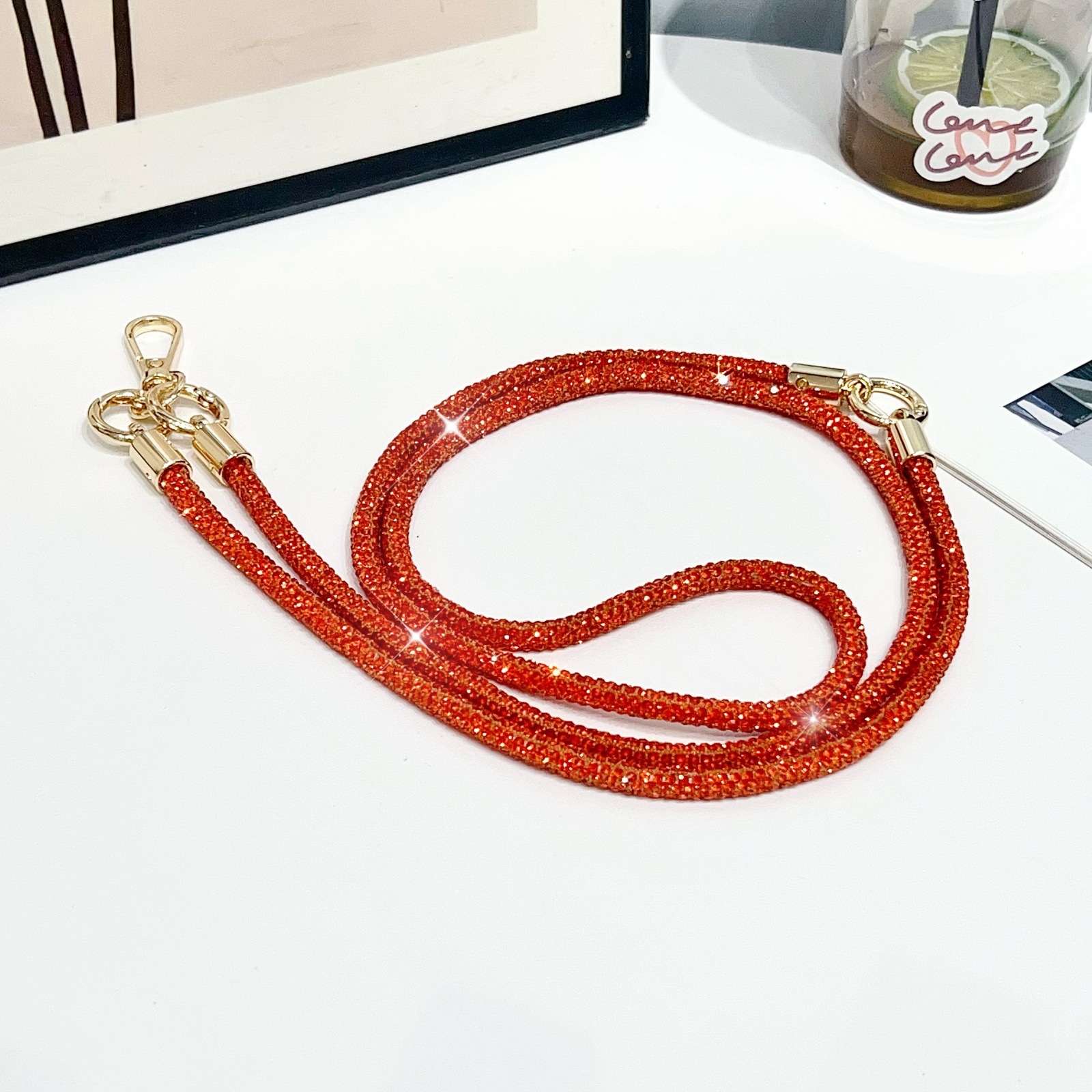 3-in-1 Rhinestone Crossbody Lanyard Luxury Full Diamond Strong Anti-loss Detachable Necklace Hand Chain Anti-loss