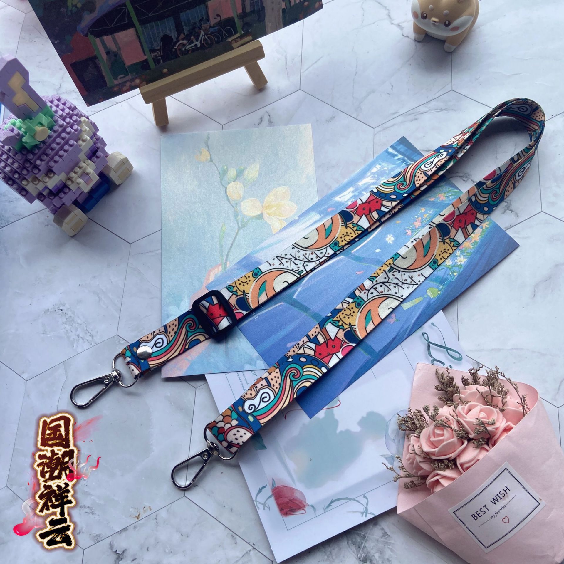 Ethnic Style Phone Lanyard Adjustable Phone Strap Crossbody Neck Strap Simple Backpack Strap