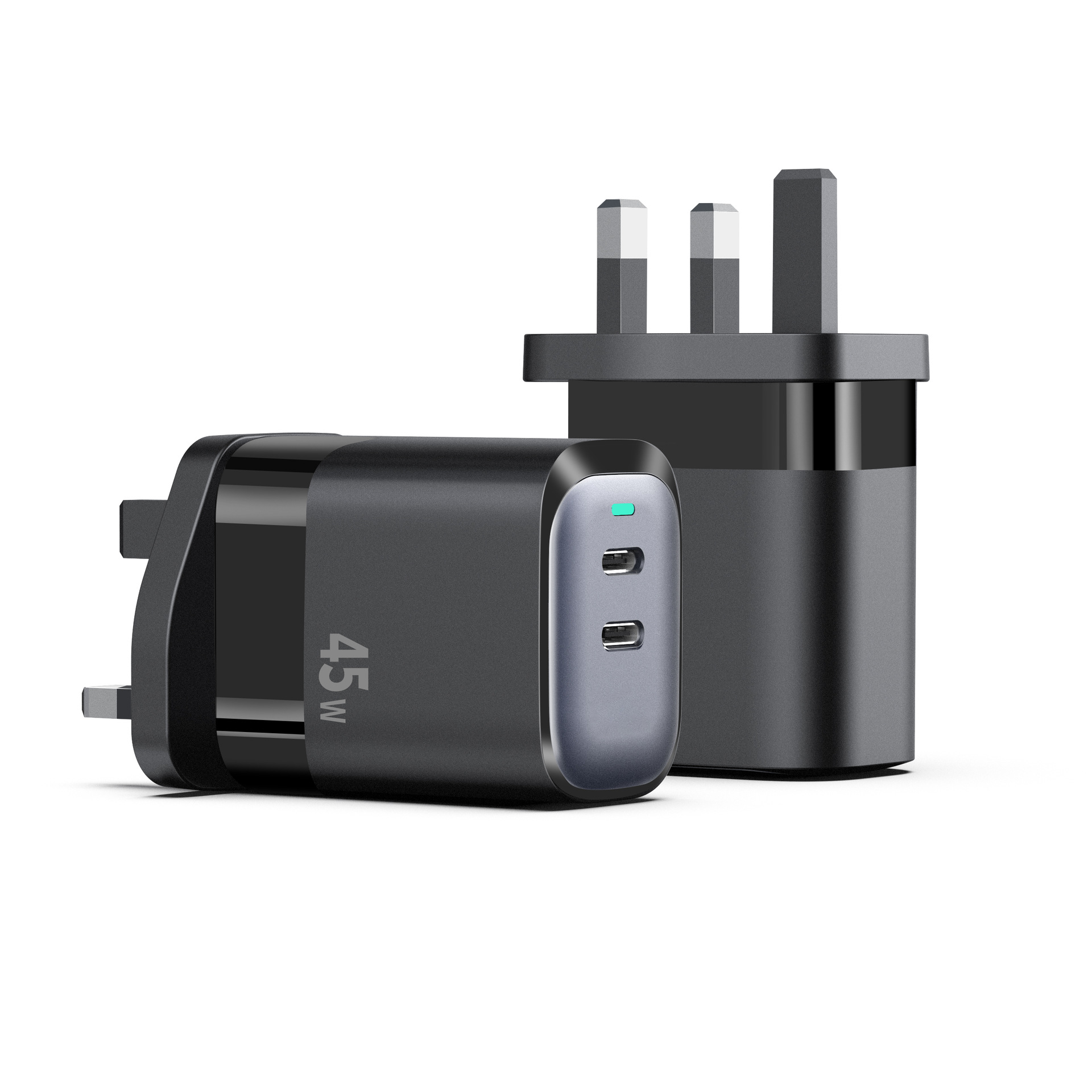 New PD45W GaN Charger for Apple 17 Fast Charger PD+QC3.0 Dual Port Phone Charger