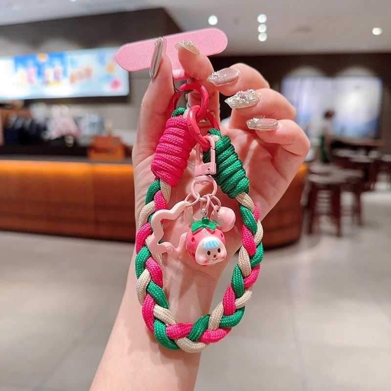 Contrast Color Camera Twist Wrist Keychain Phone Outdoor Lanyard Pendant Universal Handheld Woven Sturdy Short Rope