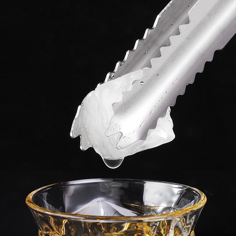 304 stainless steel ice clip anti-slip ice cube clip rock sugar ice fruit small clip kitchen ingredient snack food clip