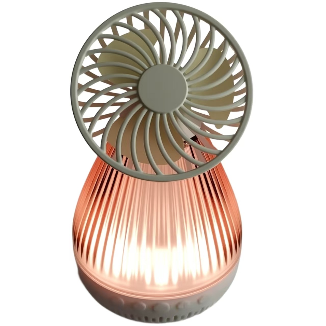 Desktop small fan silent rotating strong wind multifunctional portable Bluetooth speaker with atmosphere light