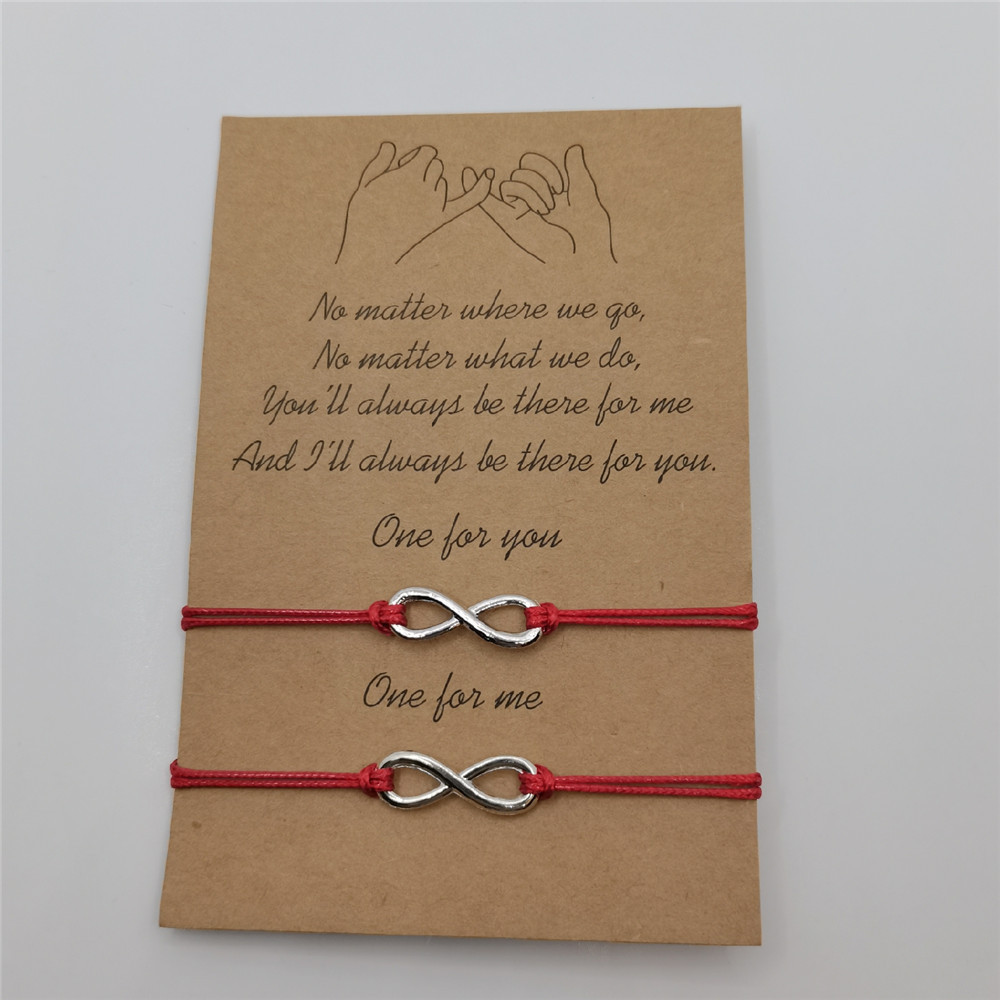 Heart-shaped tree of life wax thread handmade woven couple friendship card bracelet bracelet