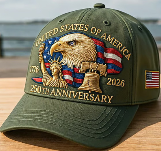 US 250th Anniversary Baseball Cap Statue of Liberty Embroidered Sun-Protective Visor Hat Cap