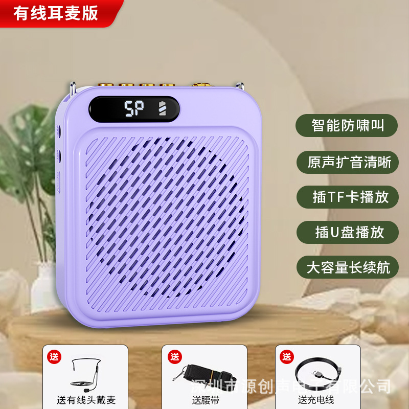 New Dual Mic Teacher Teaching Bee Amplifier Plug-in Card U Disk Bluetooth Player Tour Guide Loudspeaker